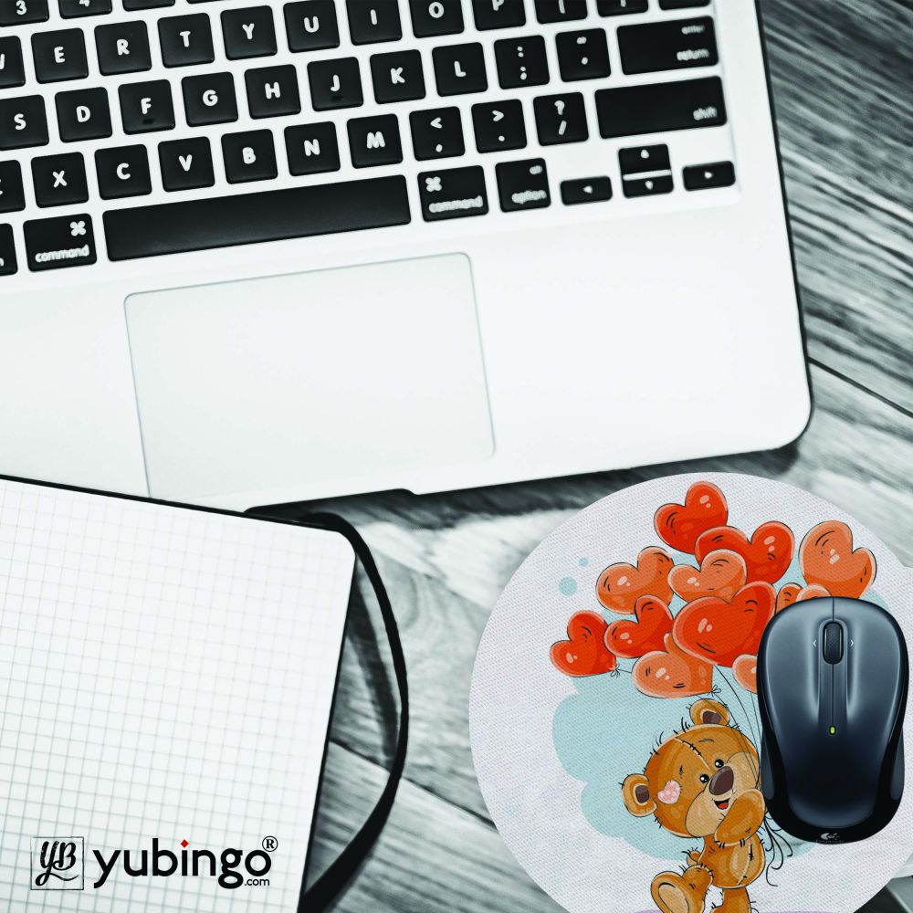 Loving Teddy Mouse Pad (Round)-Image4
