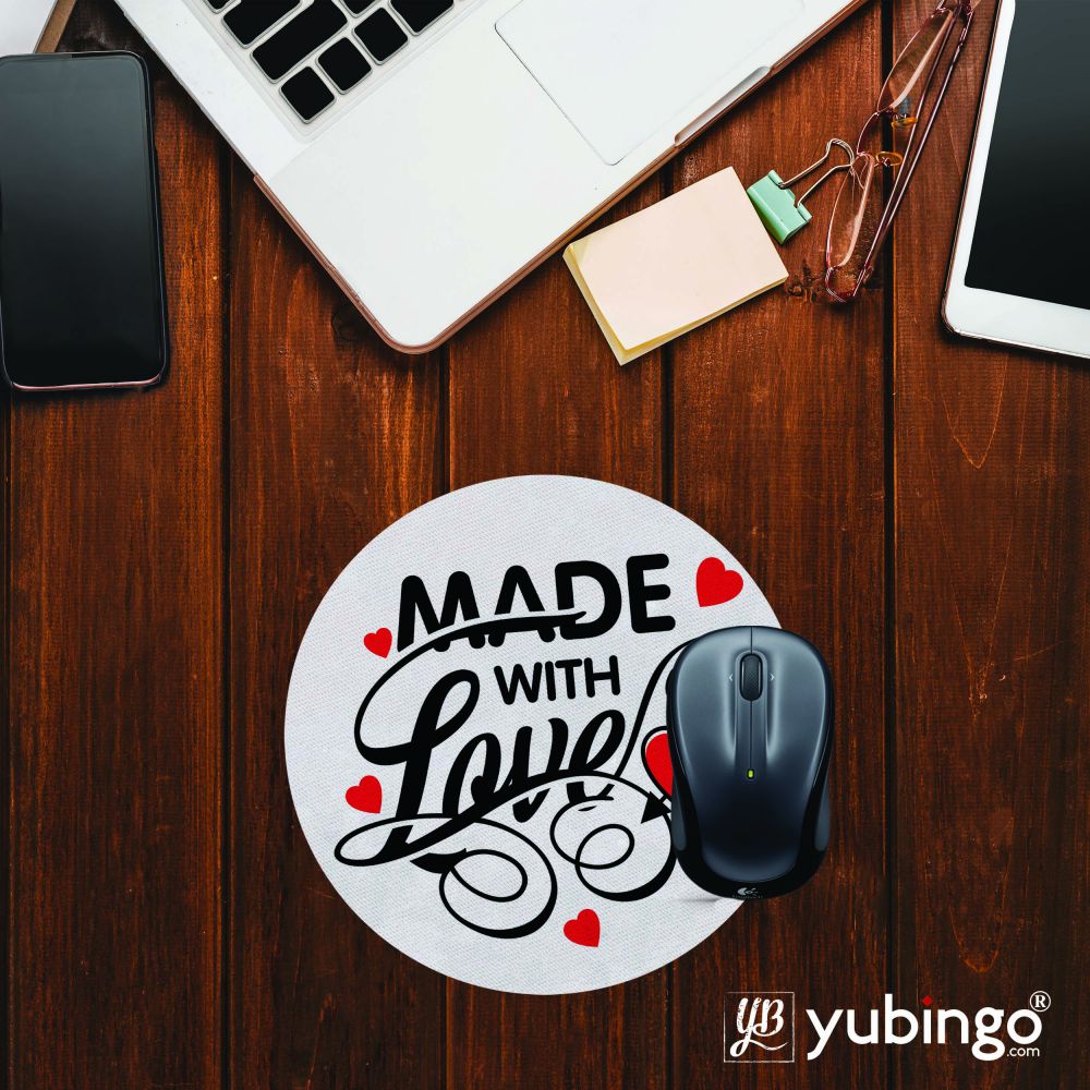 Made with Love Mouse Pad (Round)-Image2