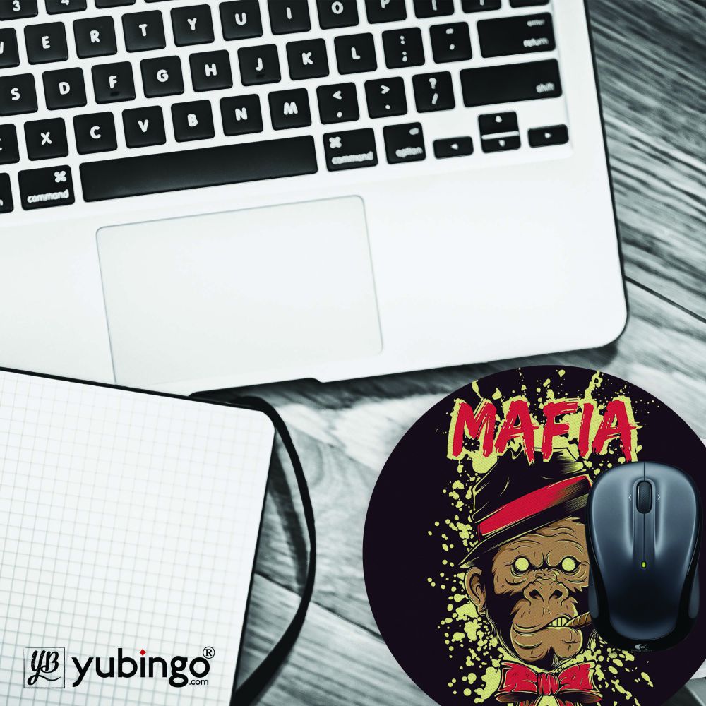 Mafia Monkey Mouse Pad (Round)-Image4