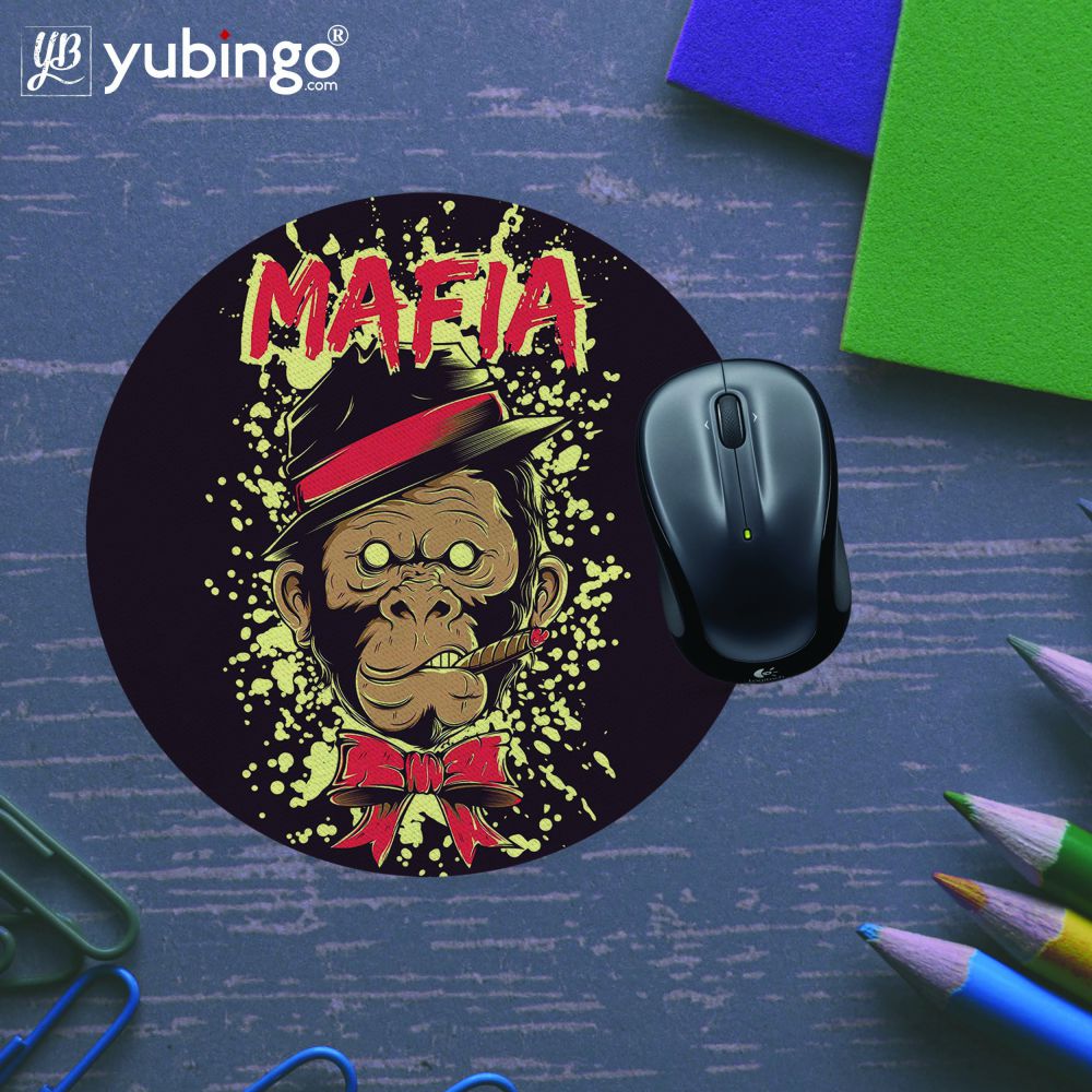Mafia Monkey Mouse Pad (Round)-Image5