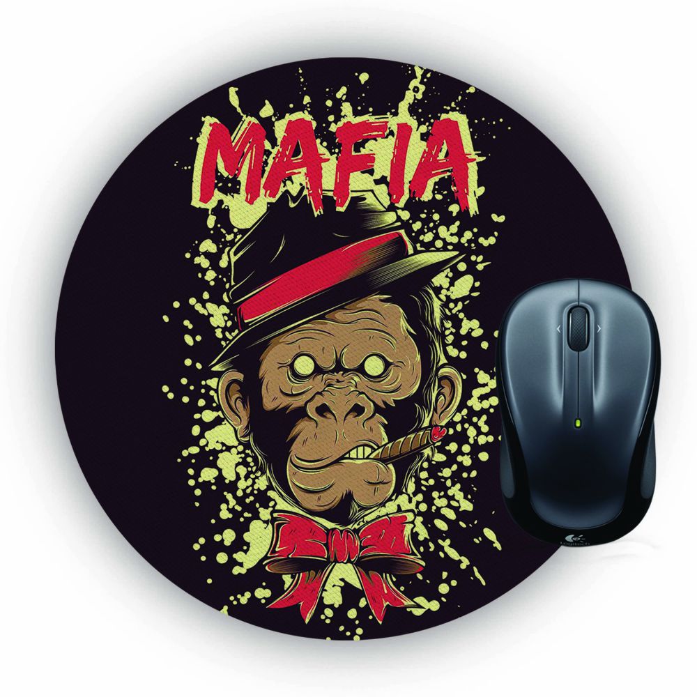 Mafia Monkey Mouse Pad (Round)