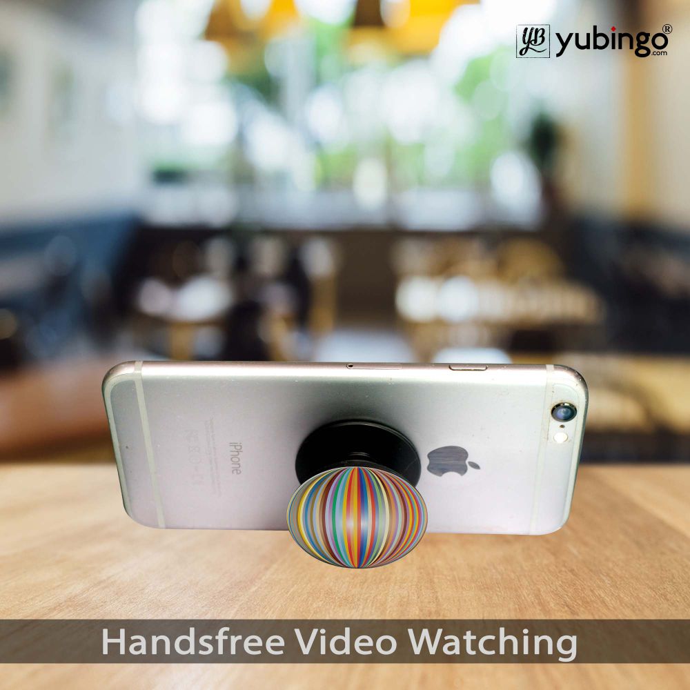 Multicolor Pattern Mobile Grip Stand (Black)-Image3