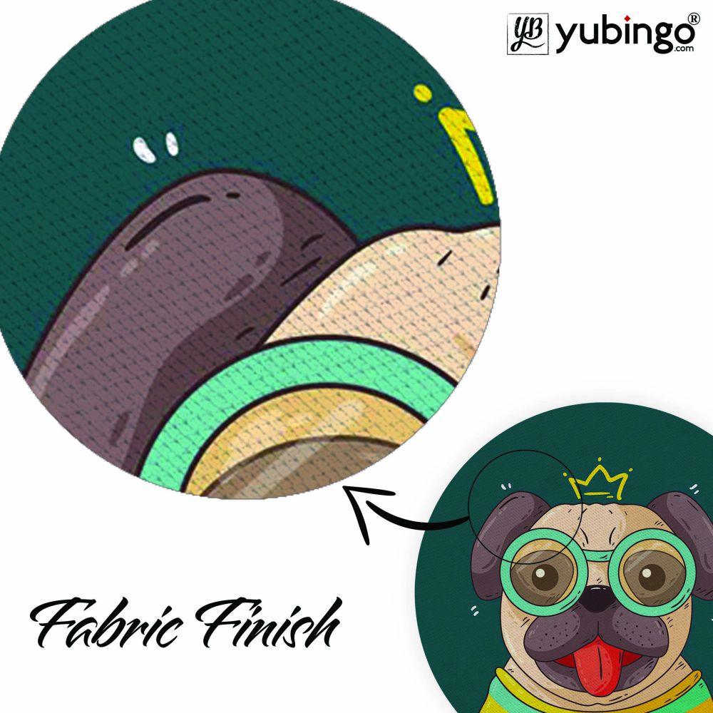 Naughty Pug Mouse Pad (Round)-Image3