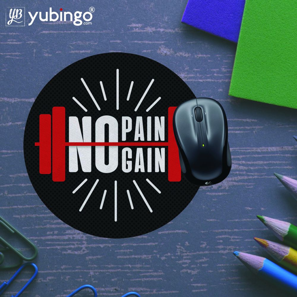 No Pain No Gain Mouse Pad (Round)-Image5