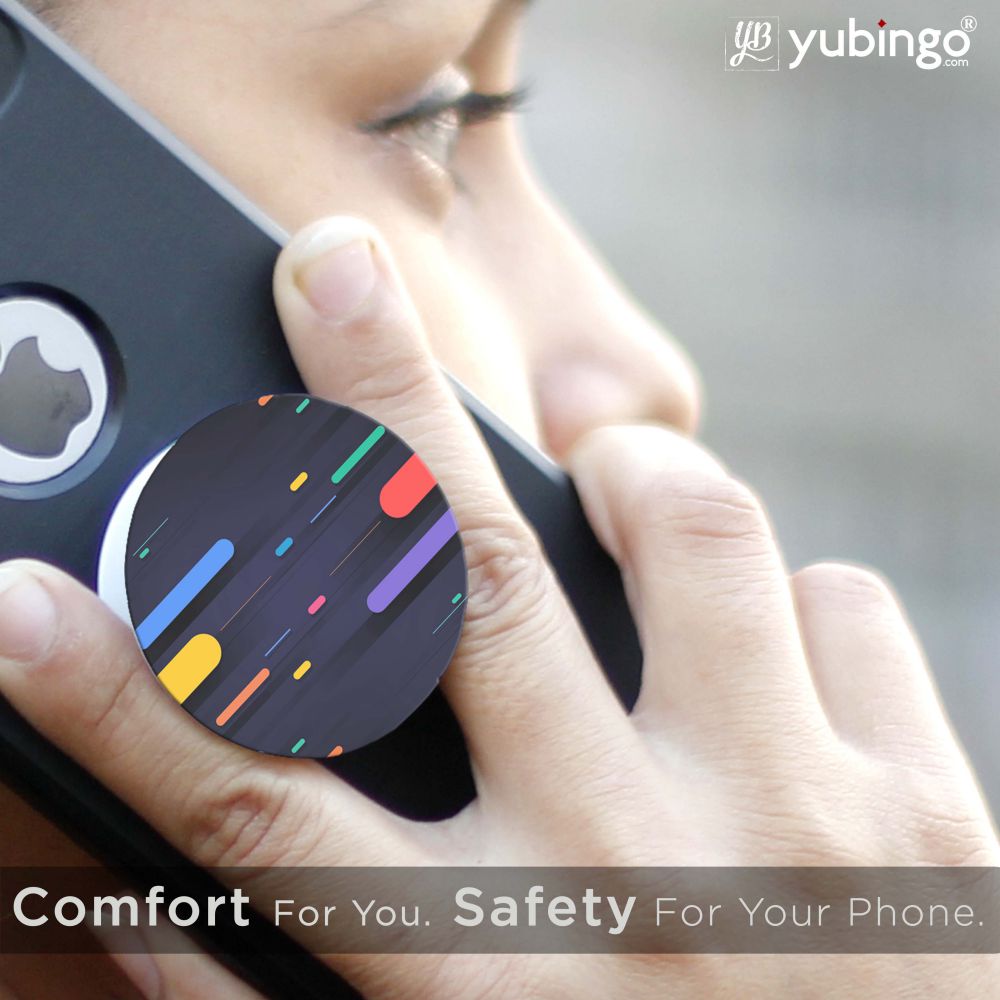 Oval Style Pattern Mobile Grip Stand (Black)-Image6