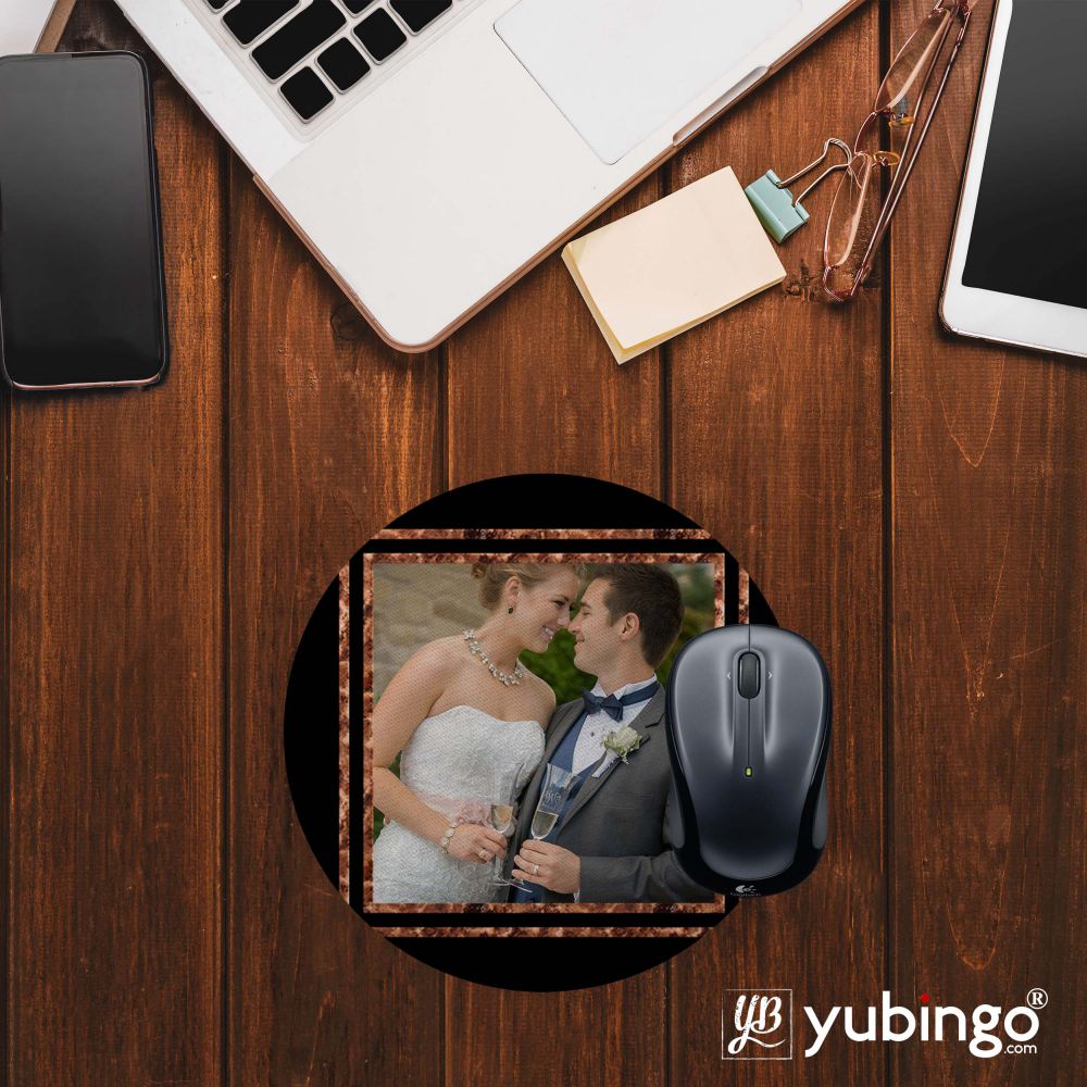 Photo with Double Border Mouse Pad (Round)-Image2