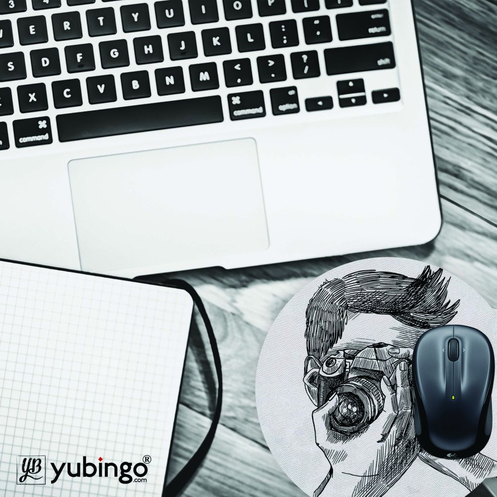 Photographer Mouse Pad (Round)-Image4