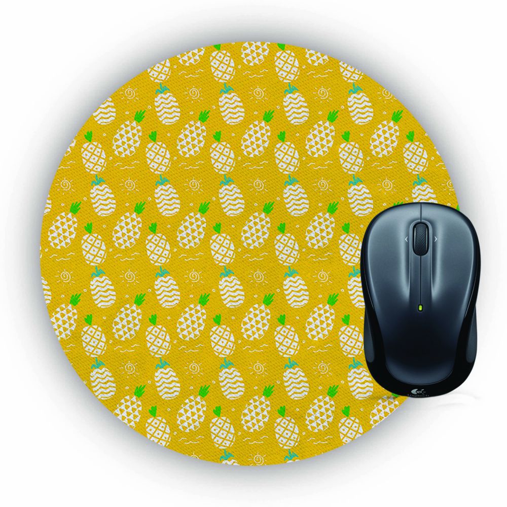 Pineapple Pattern Mouse Pad (Round)