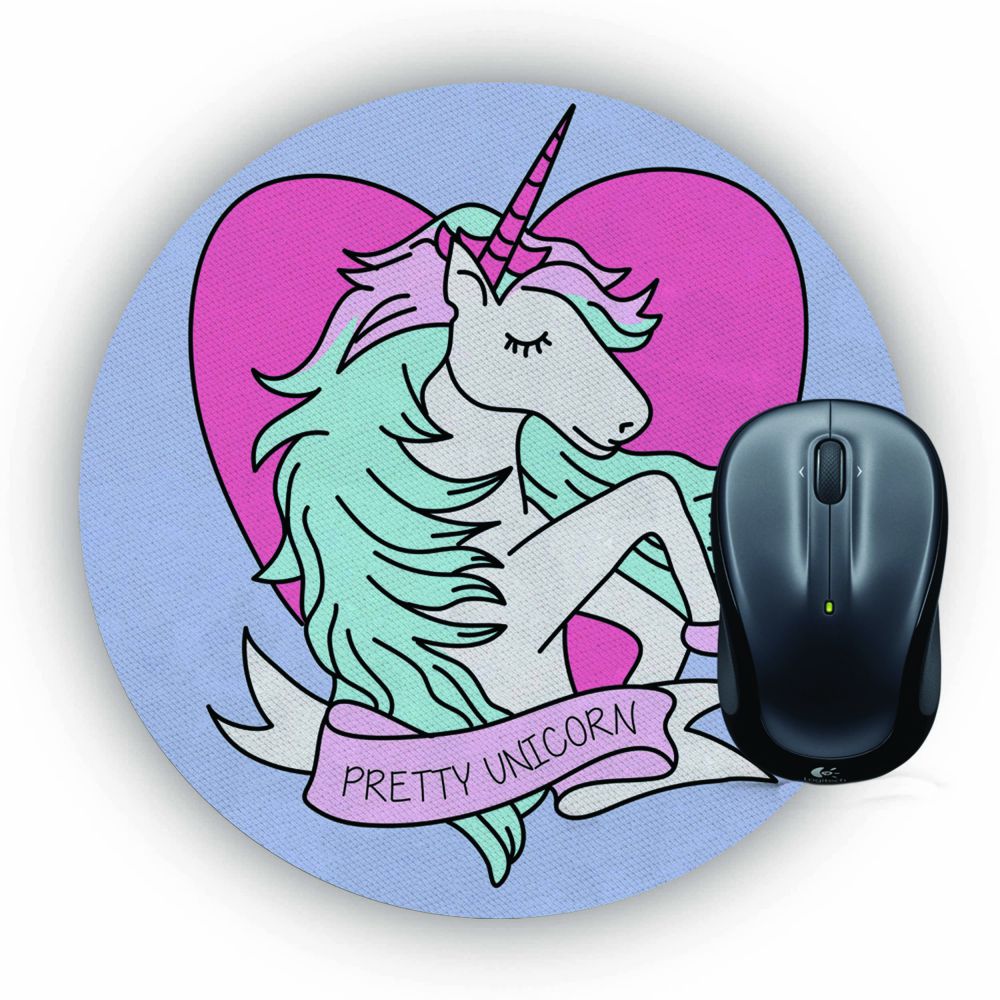 Pretty Unicorn Mouse Pad (Round)