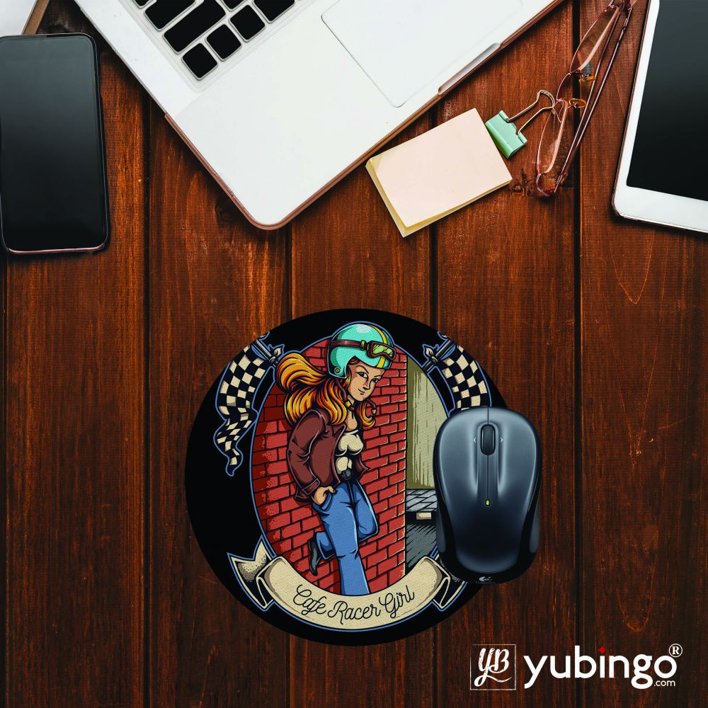 Racer Girl Mouse Pad (Round)-Image2