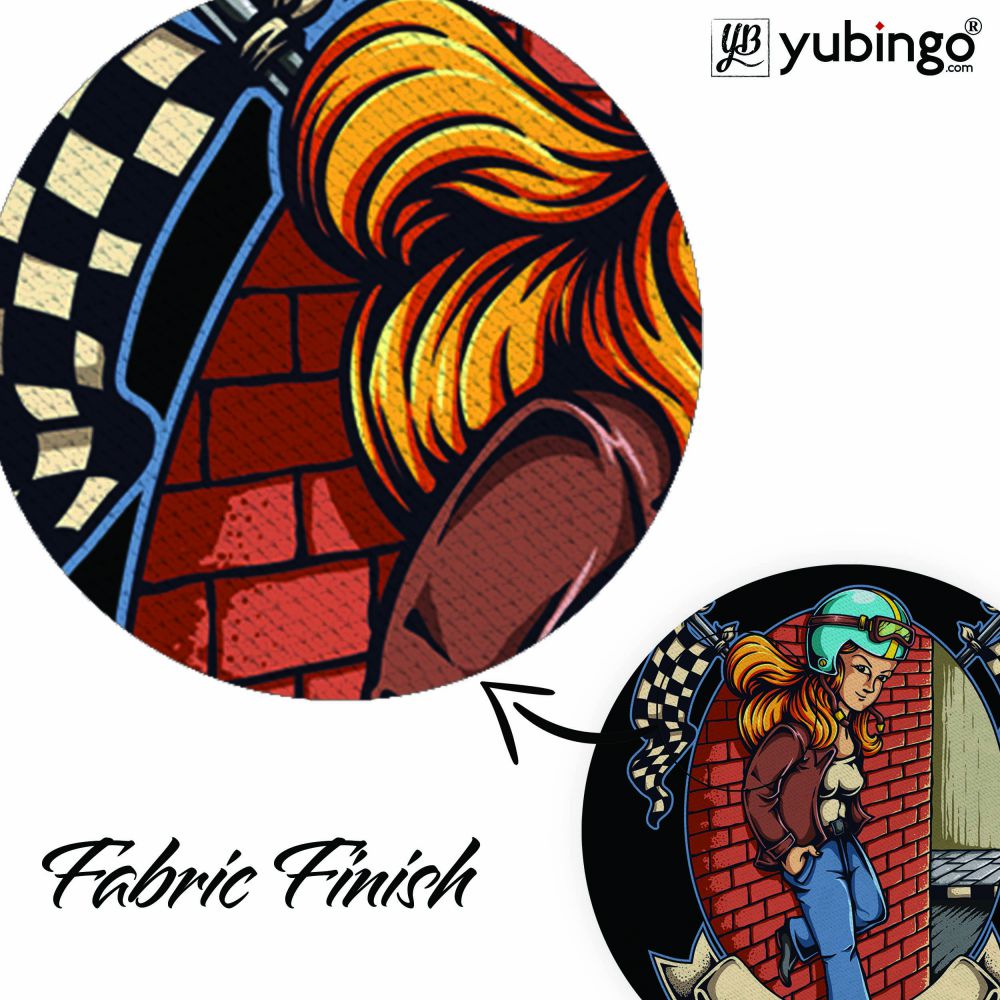 Racer Girl Mouse Pad (Round)-Image3