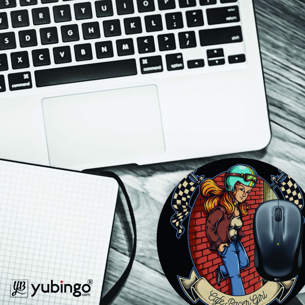 Racer Girl Mouse Pad (Round)-Image4