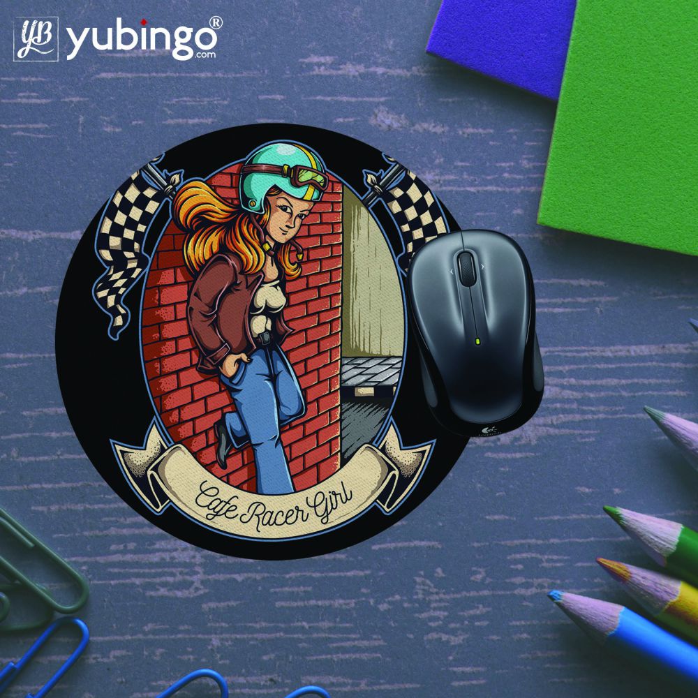 Racer Girl Mouse Pad (Round)-Image5