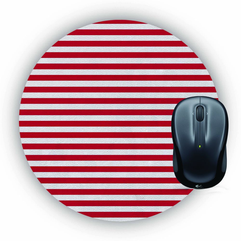 Red Stripes Mouse Pad (Round)