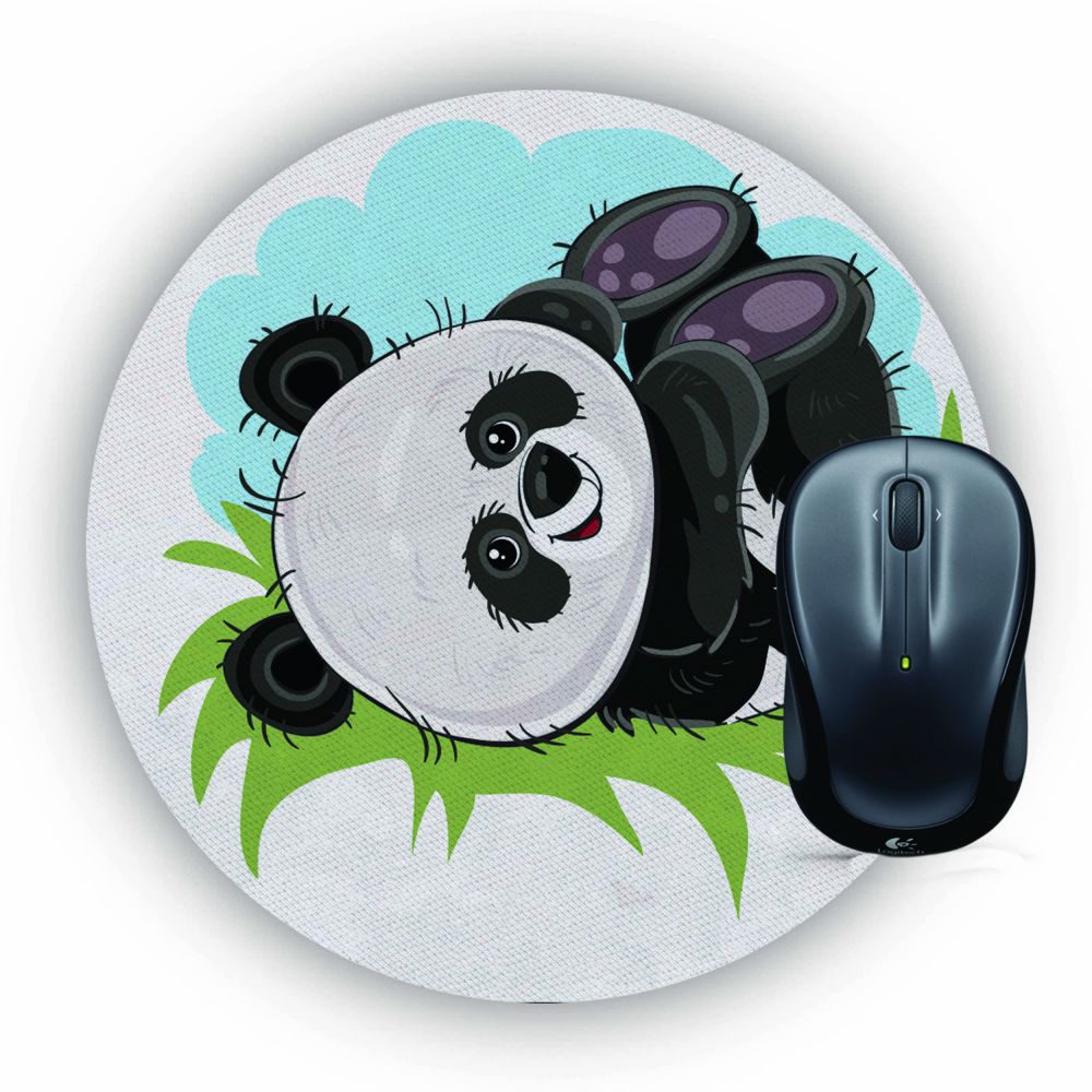 Rolling Panda Mouse Pad (Round)