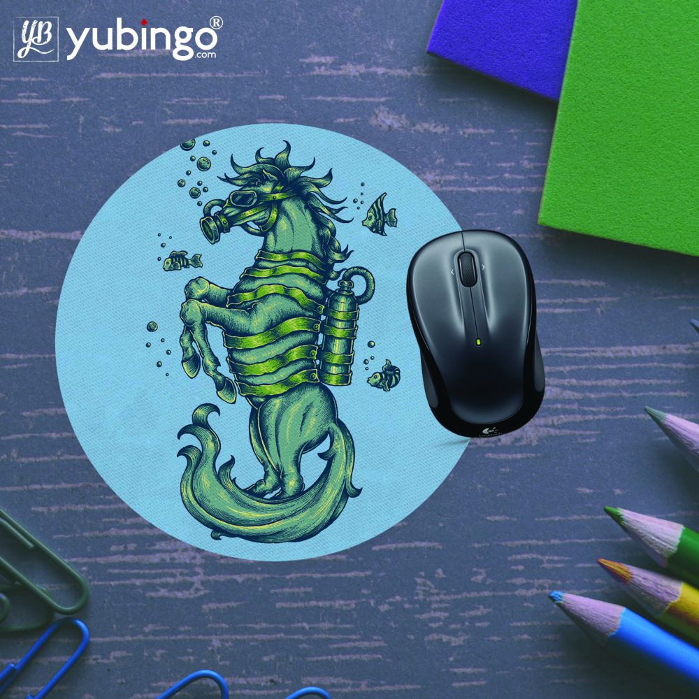 Sea Horse Mouse Pad (Round)-Image5