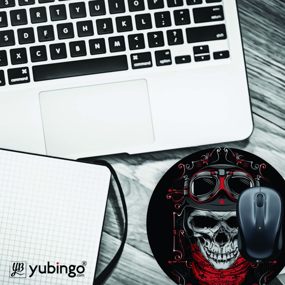 Skull Army Mouse Pad (Round)-Image4