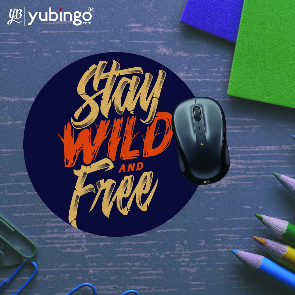 Stay Wild and Free Mouse Pad (Round)-Image5