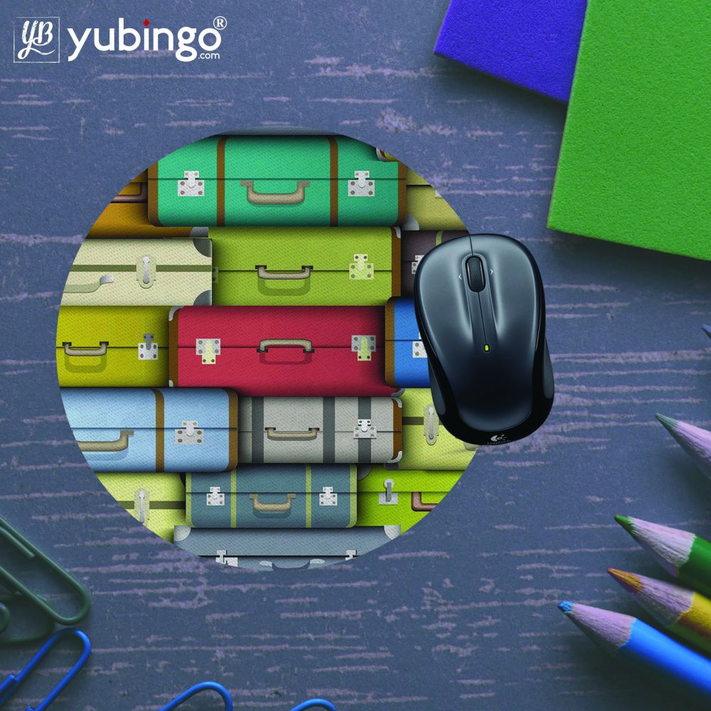 Suitcases Mouse Pad (Round)-Image5