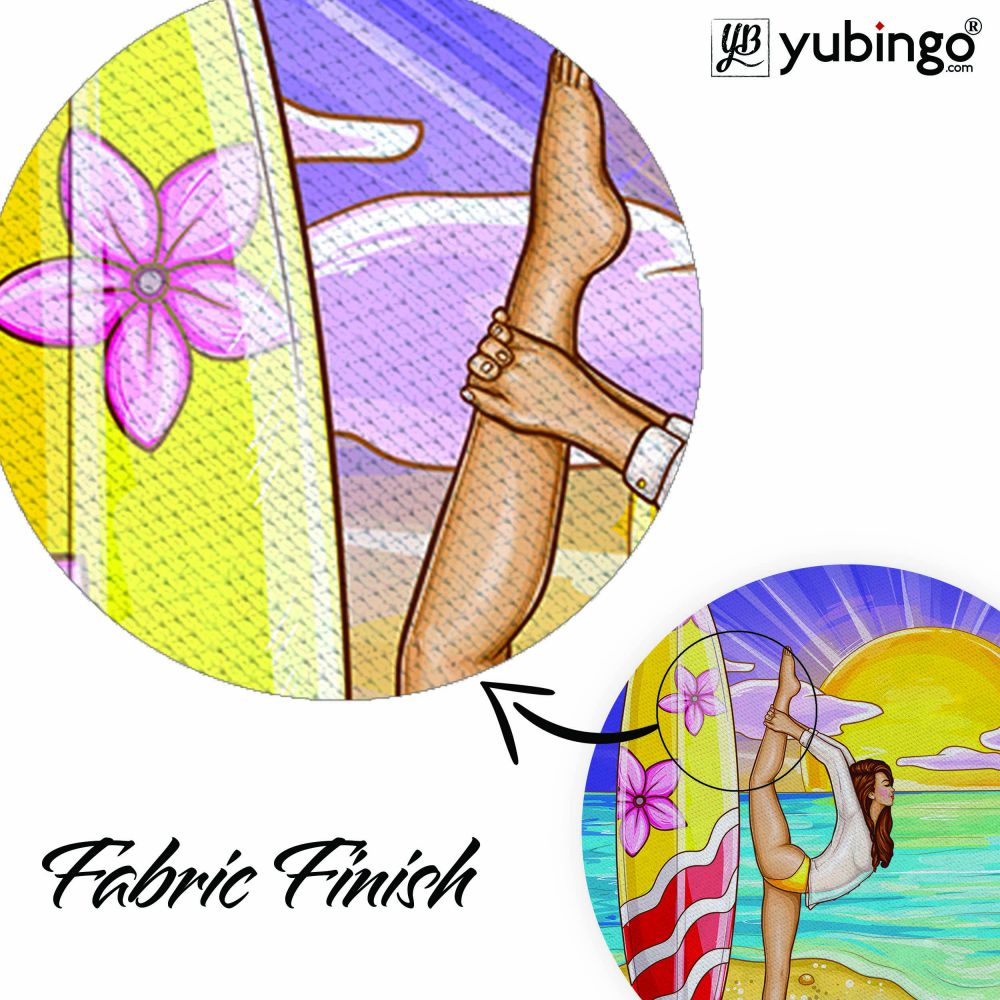 Sunrise with Yoga Mouse Pad (Round)-Image3