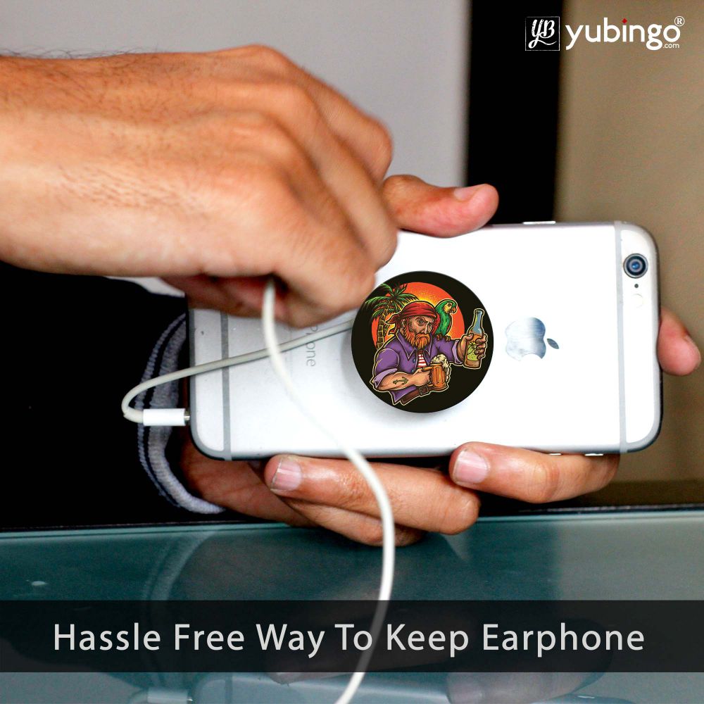 Sunset Drink Mobile Grip Stand (Black)-Image4