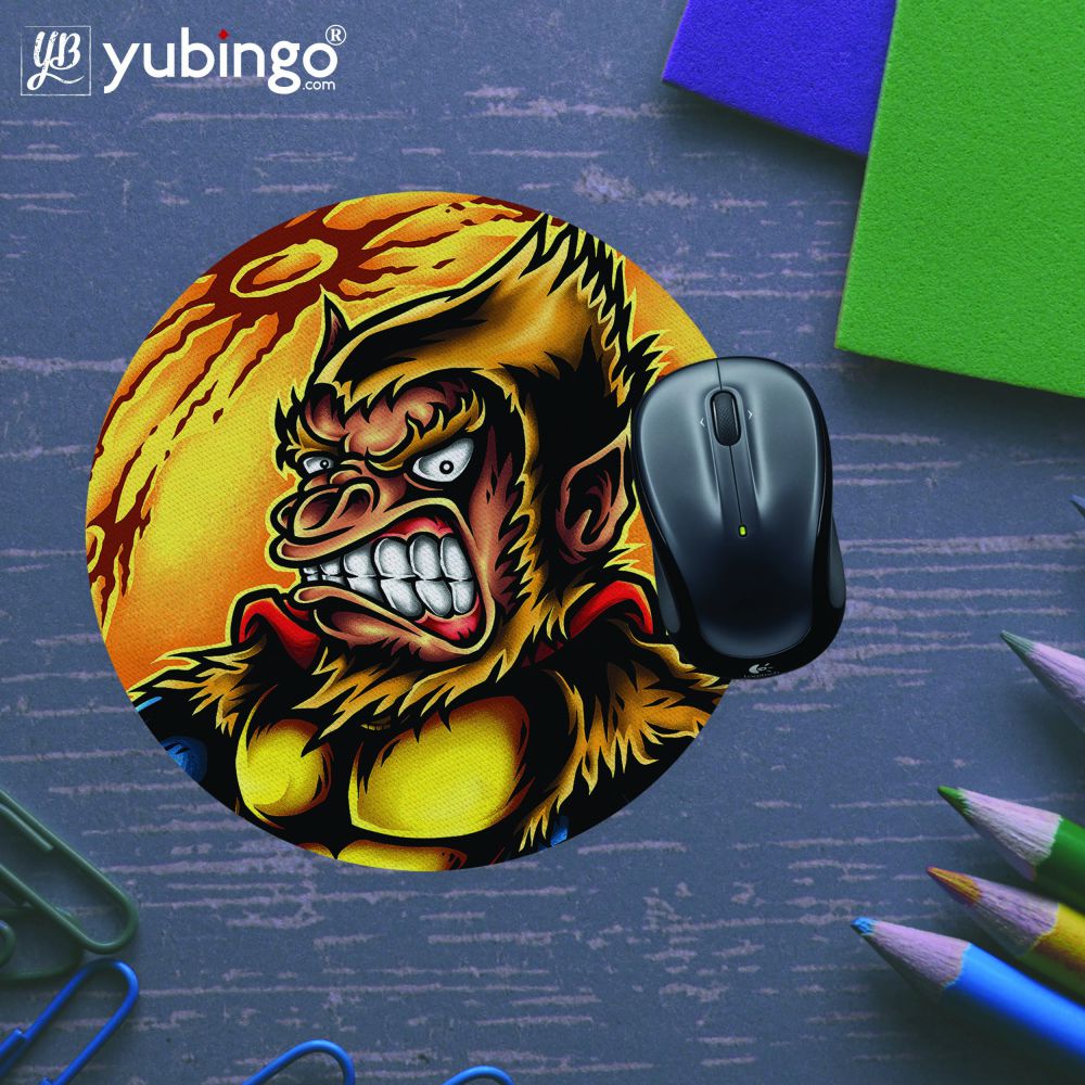Super Monkey Mouse Pad (Round)-Image5