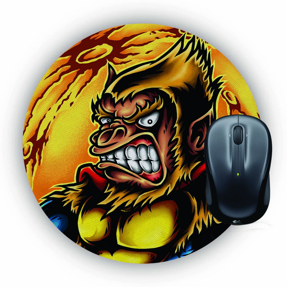 Super Monkey Mouse Pad (Round)
