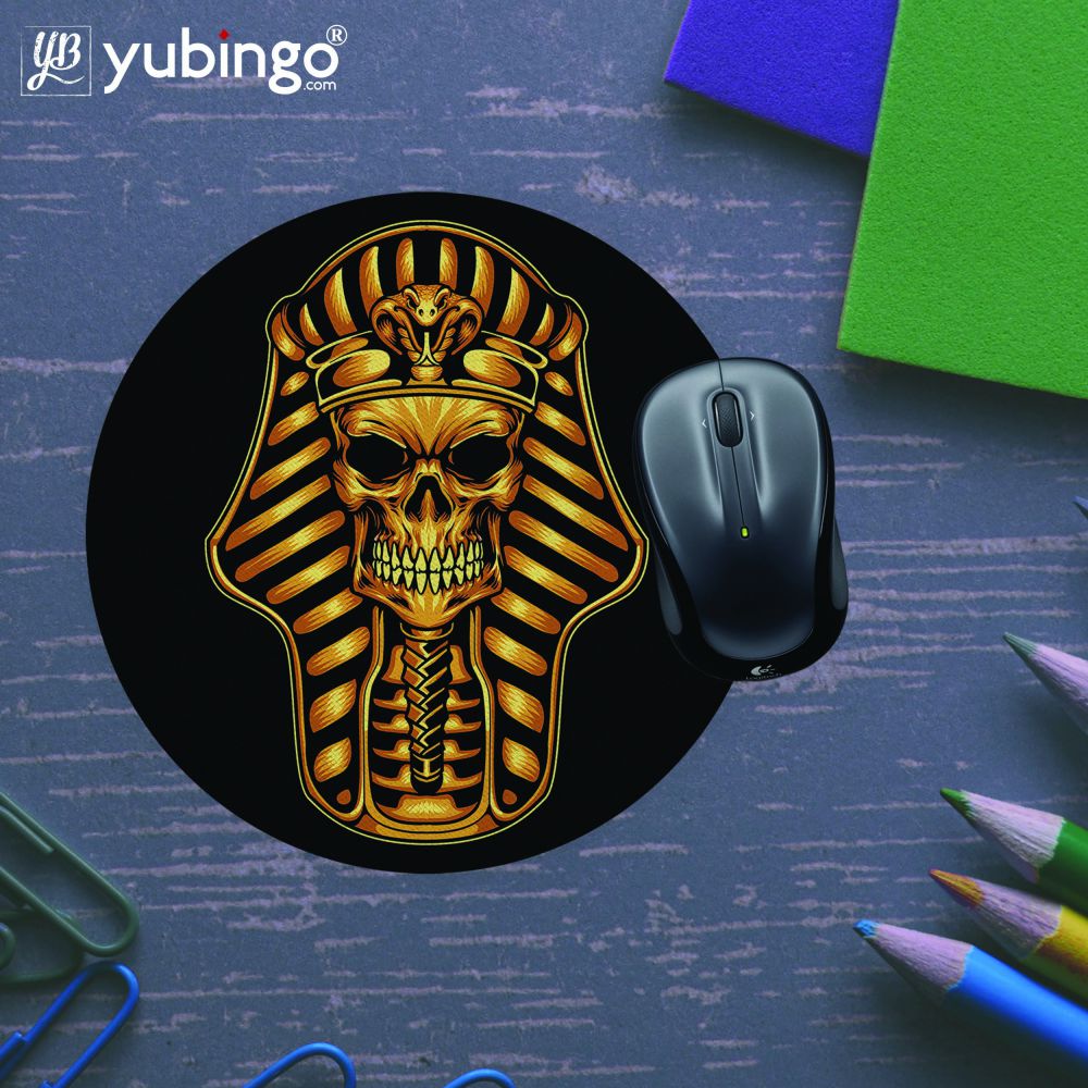 The Mummy Skull Mouse Pad (Round)-Image5