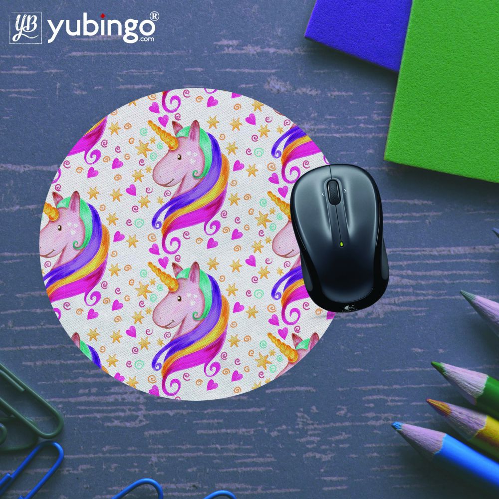 Unicorn Pattern Mouse Pad (Round)-Image5