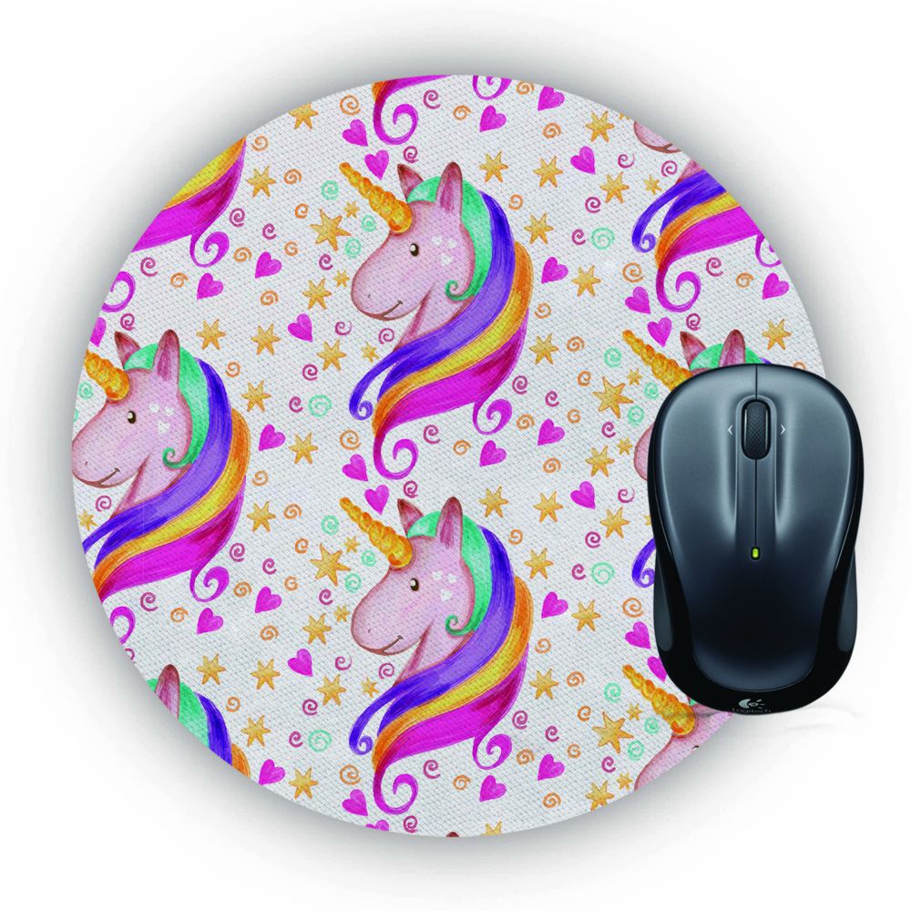 Unicorn Pattern Mouse Pad (Round)