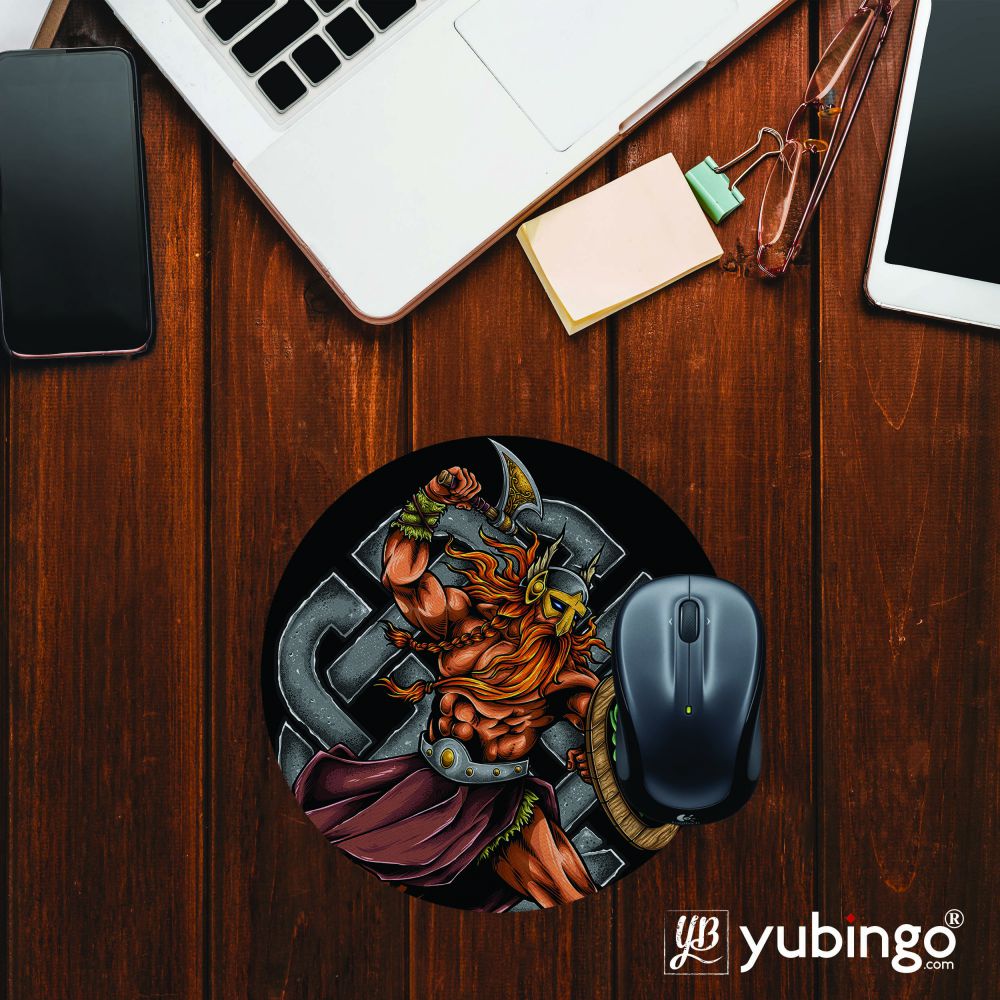 Viking Warrior Mouse Pad (Round)-Image2