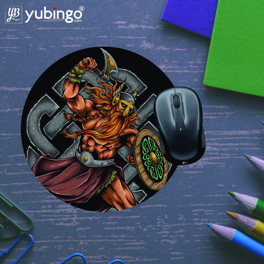 Viking Warrior Mouse Pad (Round)-Image5