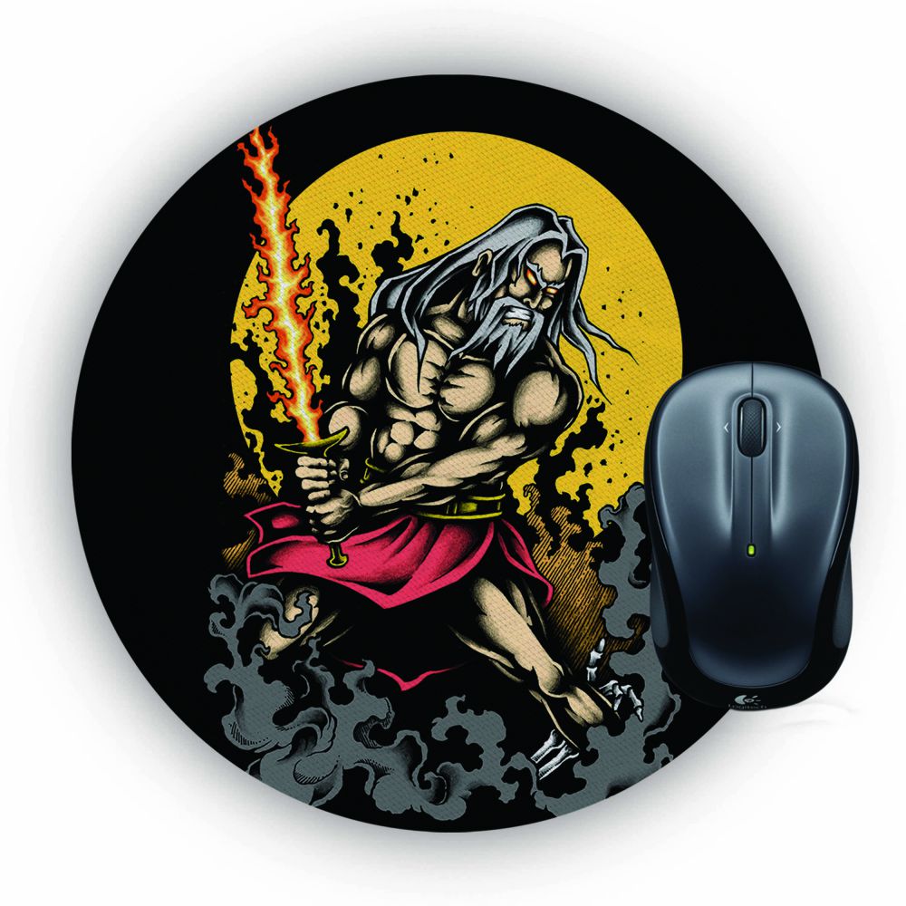 Warrior Old Man Mouse Pad (Round)