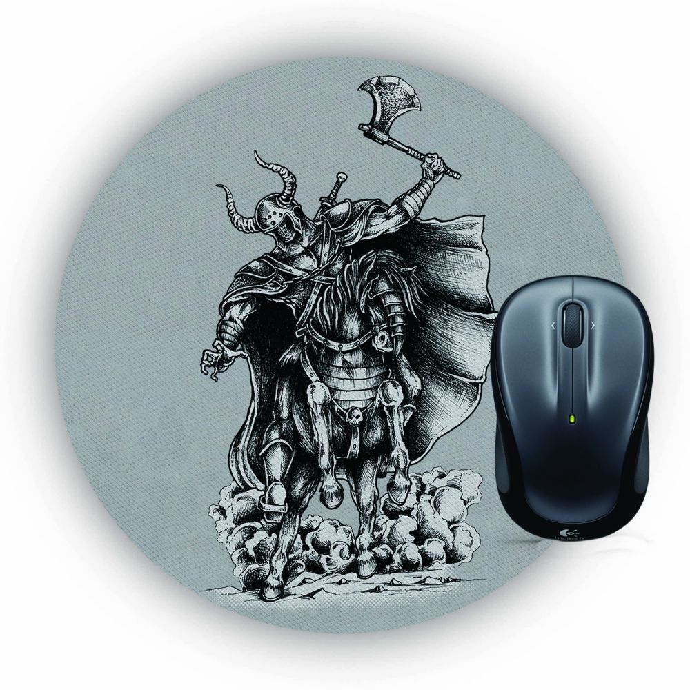 Warrior Skull Mouse Pad (Round)
