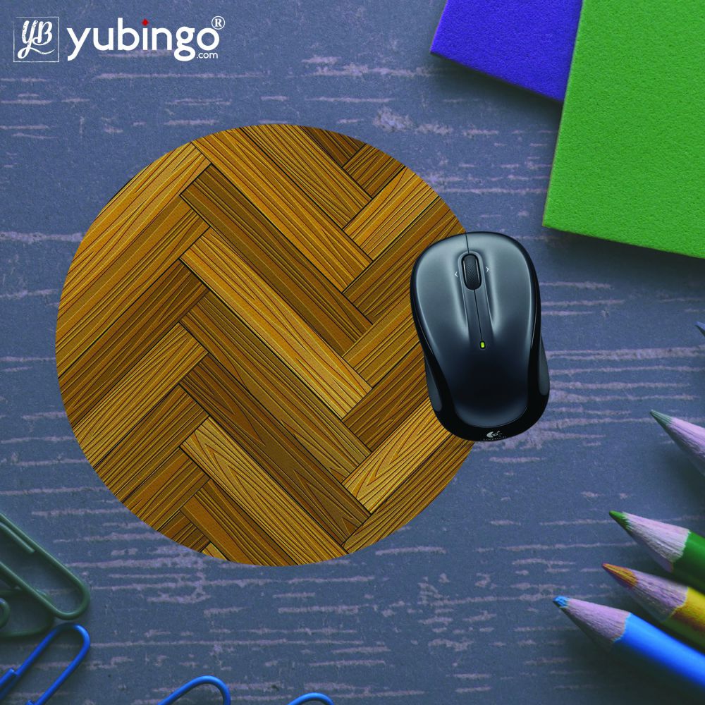 Wood Pattern Mouse Pad (Round)-Image5