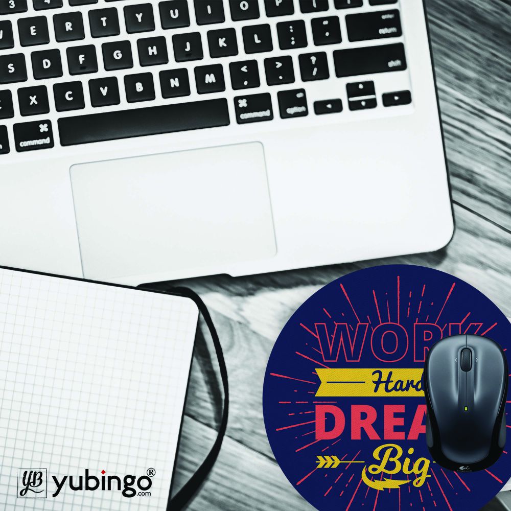 Work Hard Dream BIG Mouse Pad (Round)-Image4