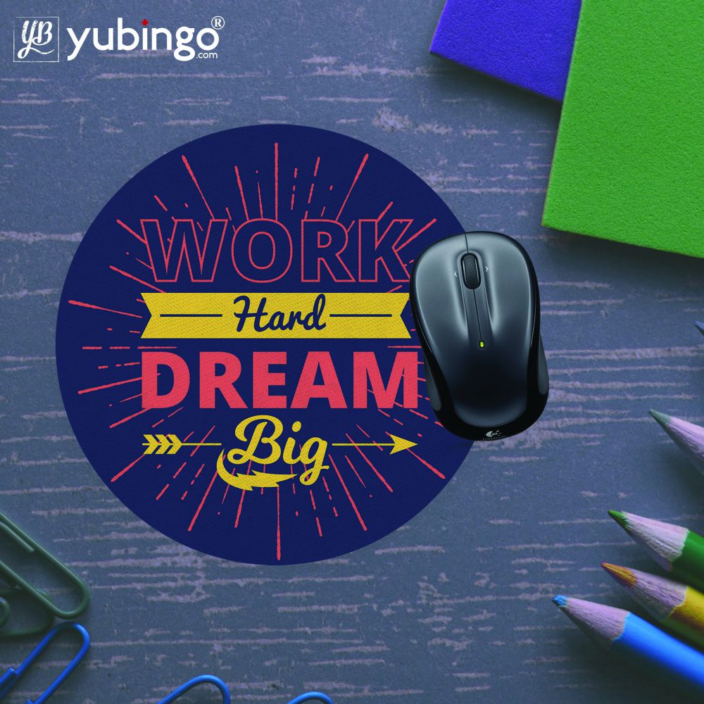 Work Hard Dream BIG Mouse Pad (Round)-Image5