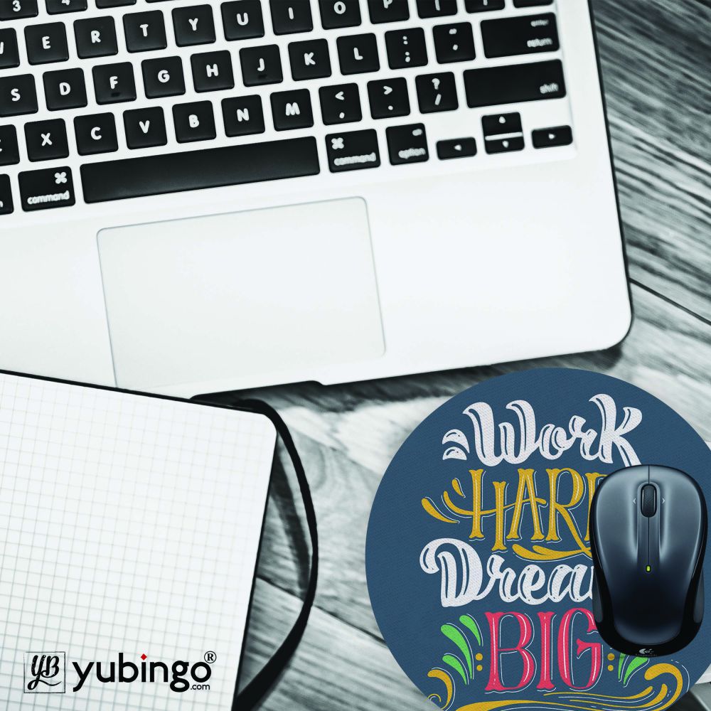 Work Hard Mouse Pad (Round)-Image4