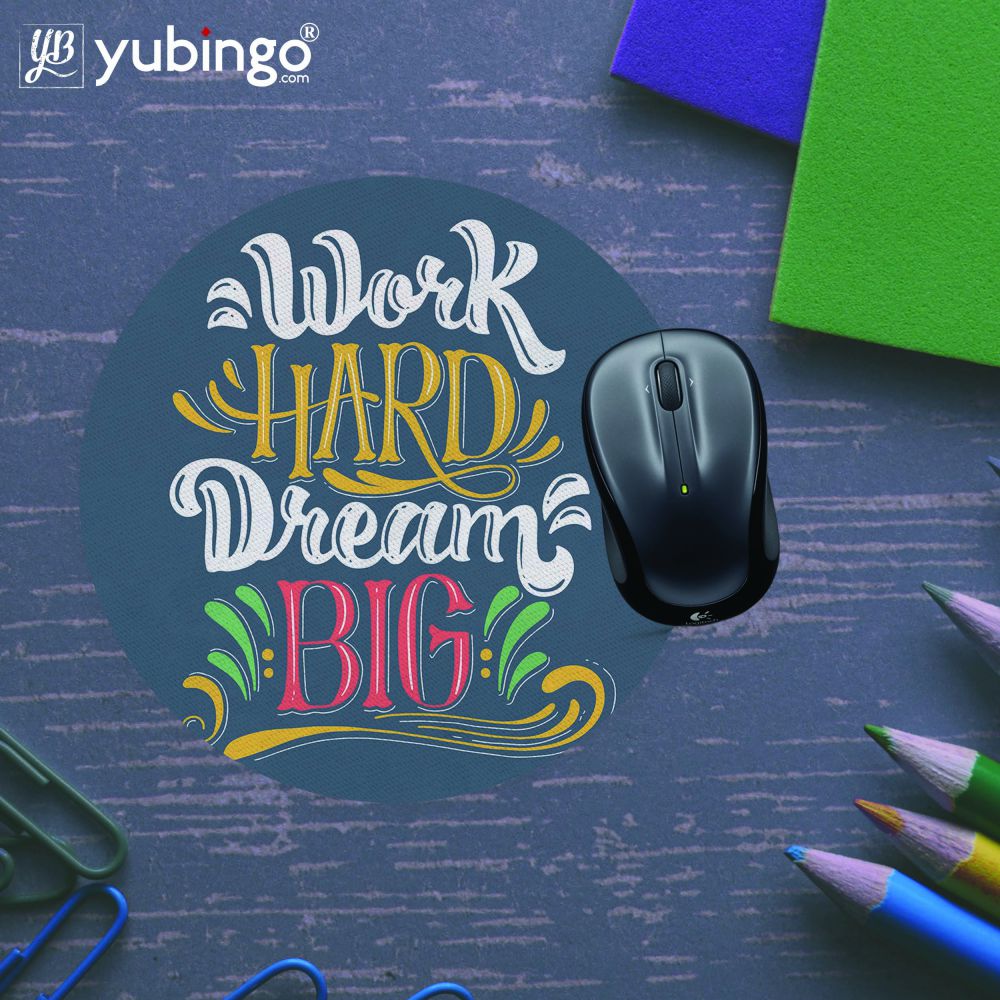 Work Hard Mouse Pad (Round)-Image5