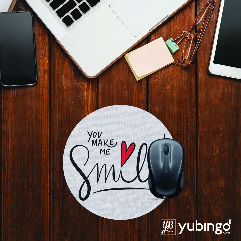 You Make me Smile Mouse Pad (Round)-Image2