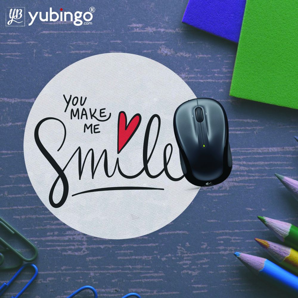 You Make me Smile Mouse Pad (Round)-Image5
