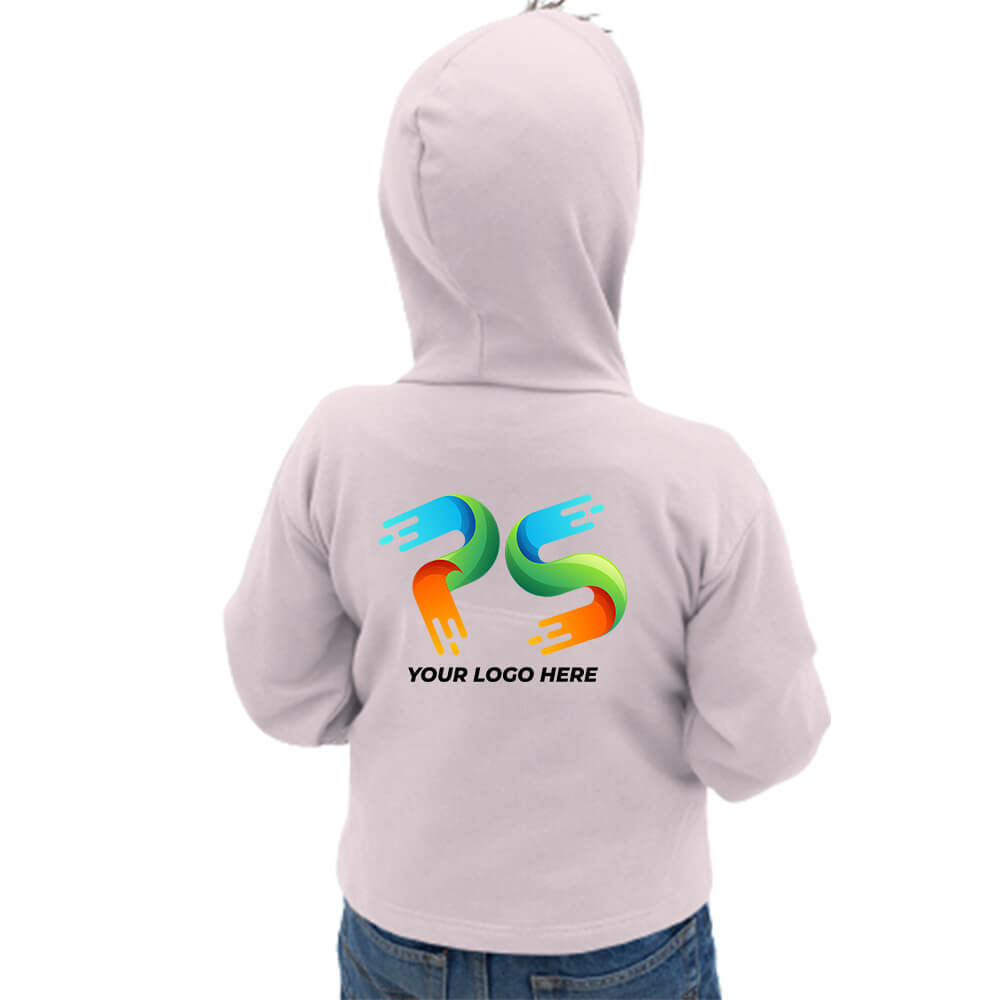 Soft Pink Customised Kids Hoodie - Front and Back Print
