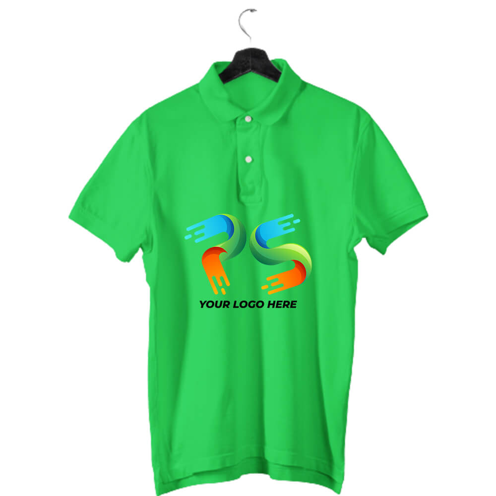 Flag Green Customised Men's Polo Neck T-Shirt - Front Print