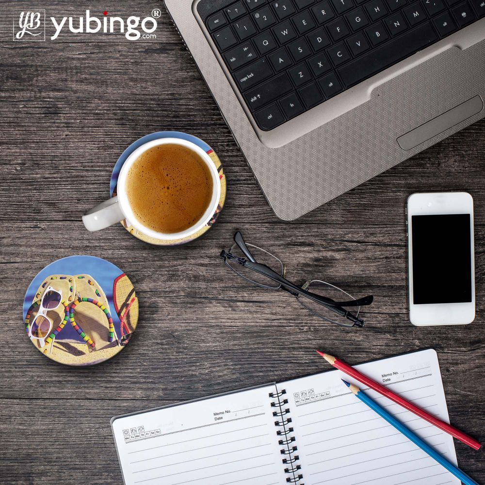 Cute Flip Flops On Beach Coasters-Image4