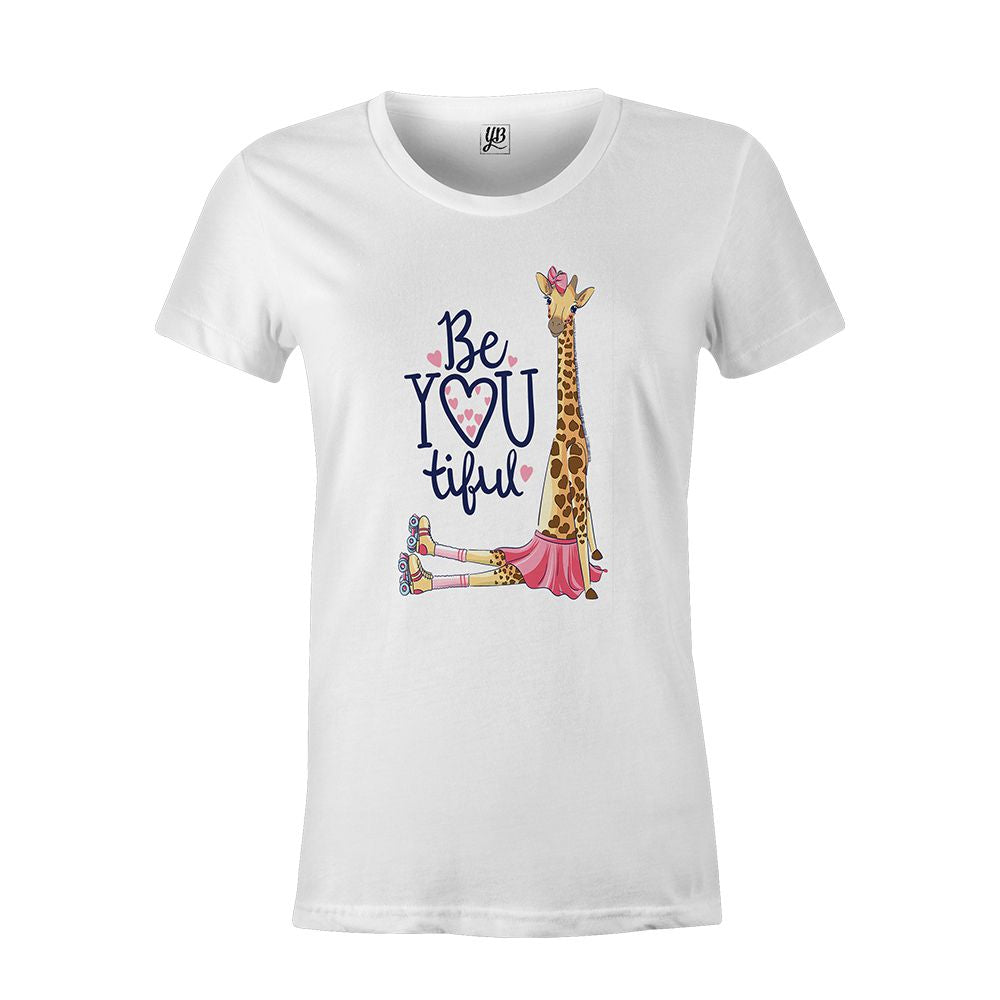 Cute Giraffe Women T-Shirt-White