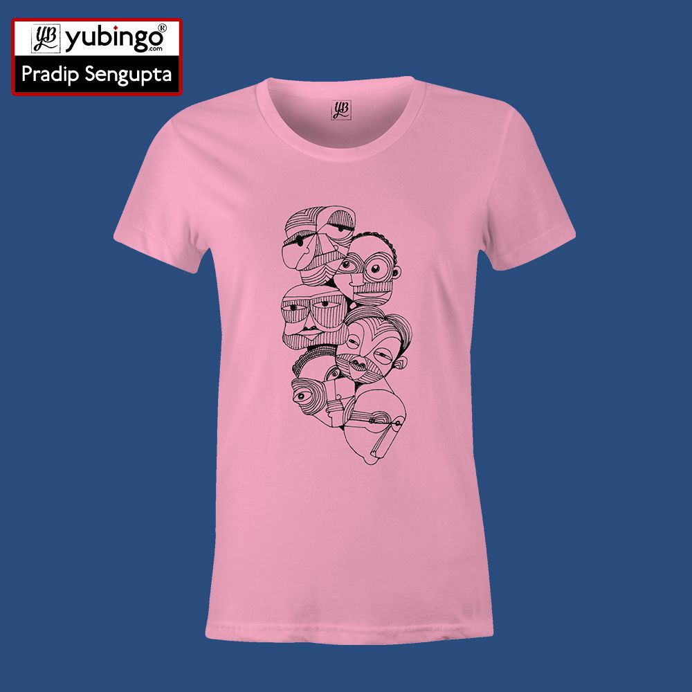 Face on face Women T-Shirt-Pink
