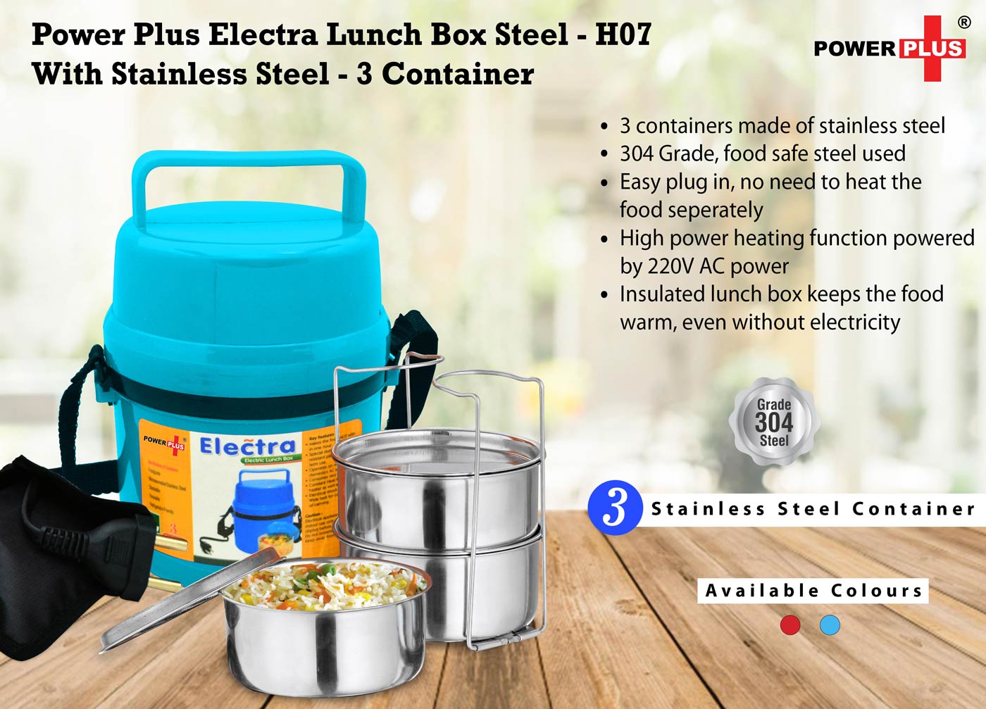 Enjoy Warm and Fresh Home-Cooked Meals Anywhere with our Electra Steel Lunch Box