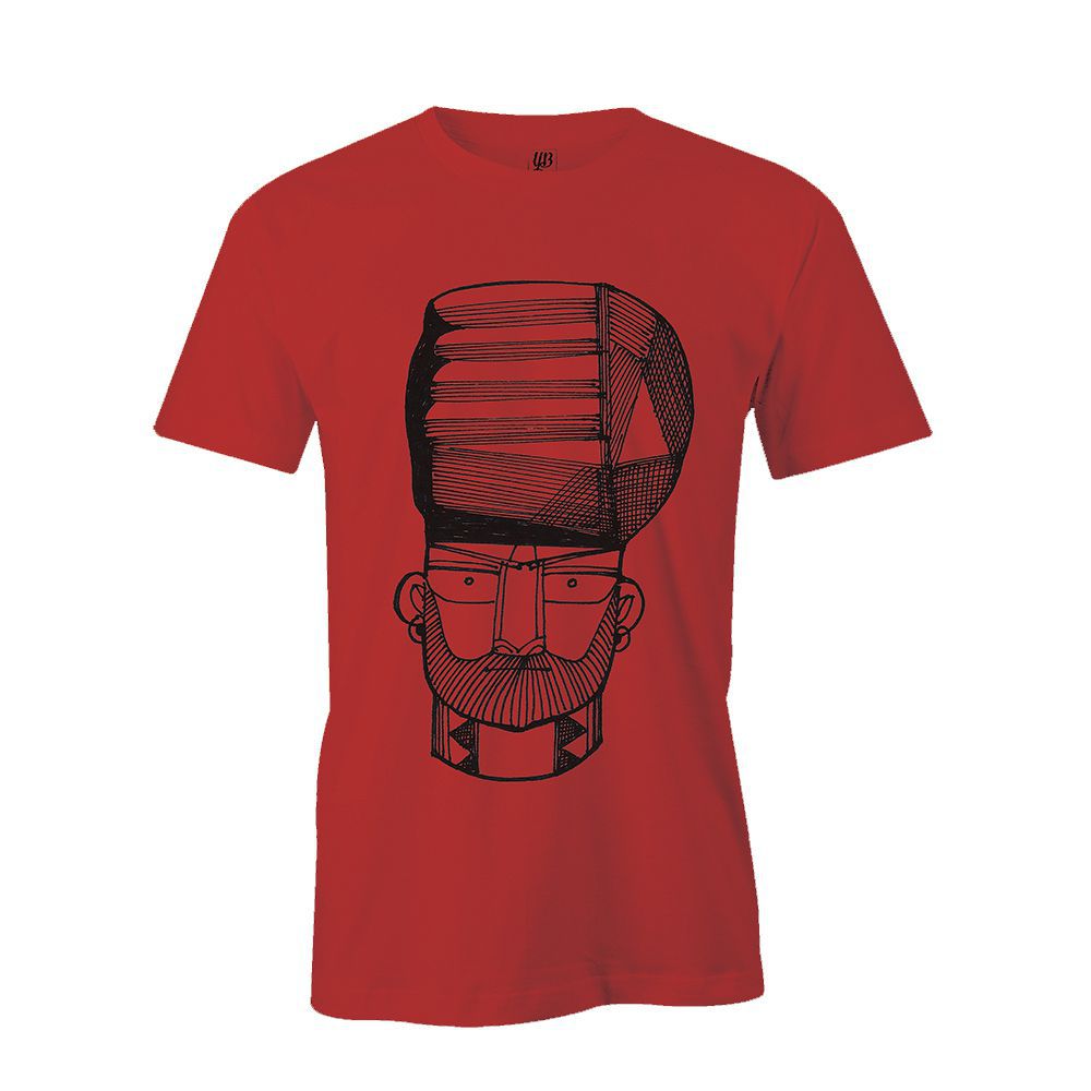 Intense look Men T-Shirt-Red
