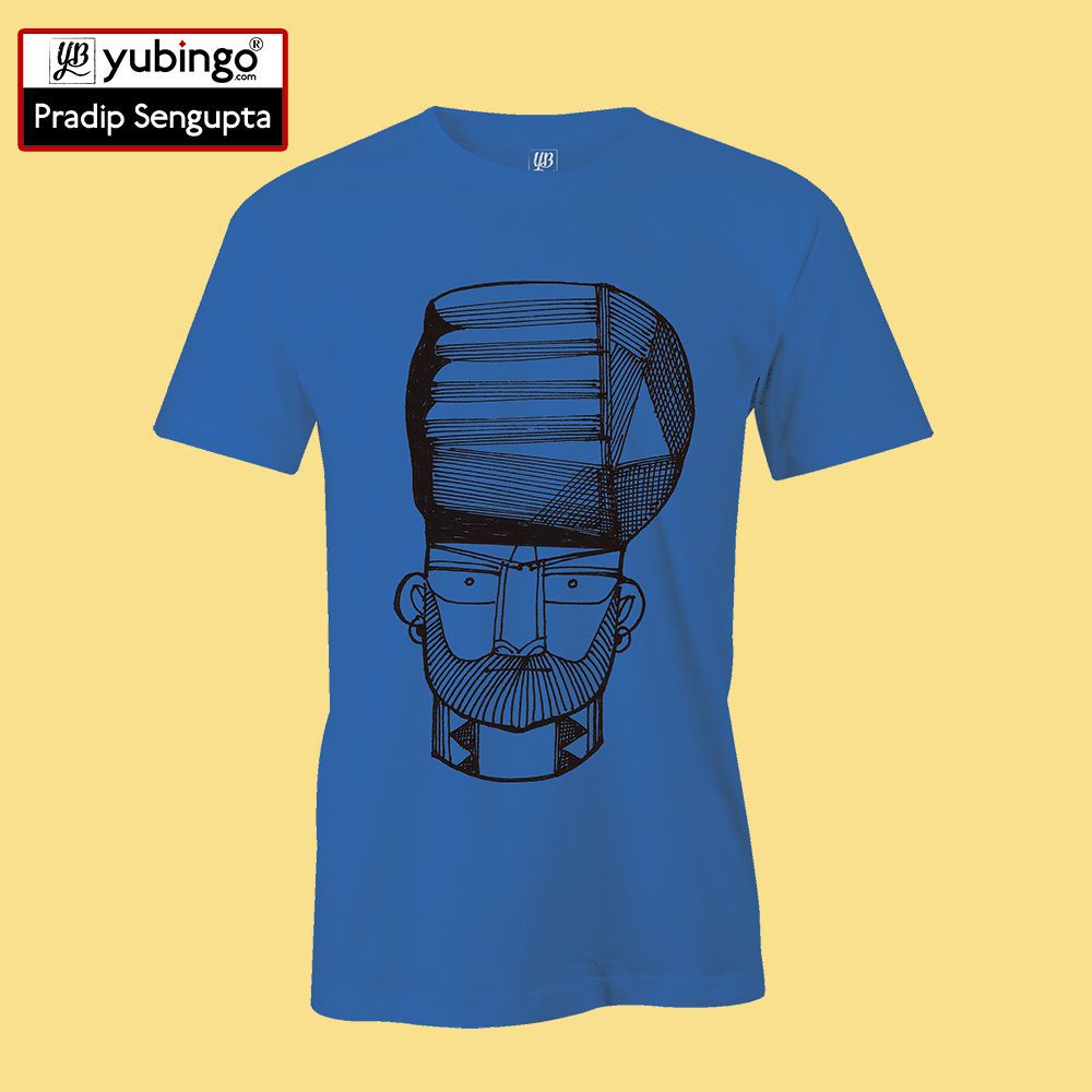Intense look Men T-Shirt-Royal Blue