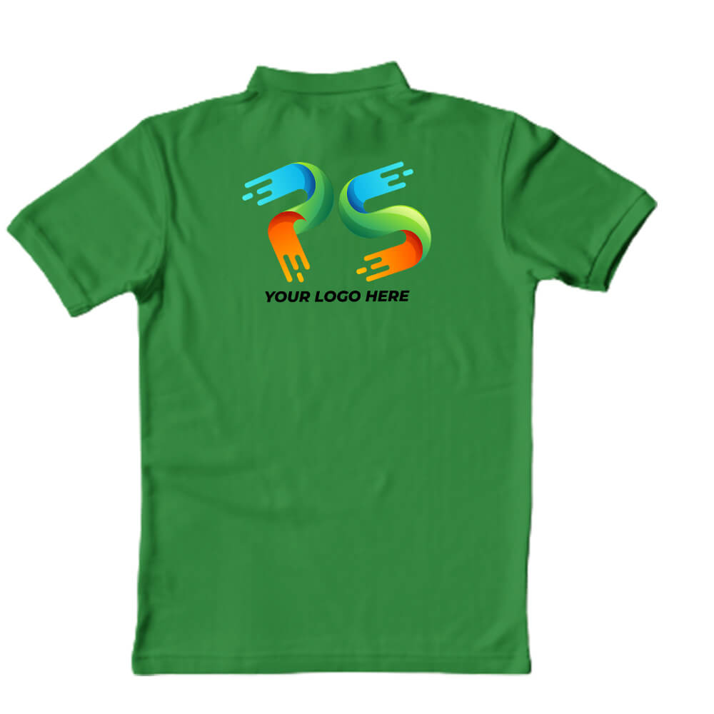 Polo Neck Flag Green Customised Kids T-Shirt - Front And Back Print